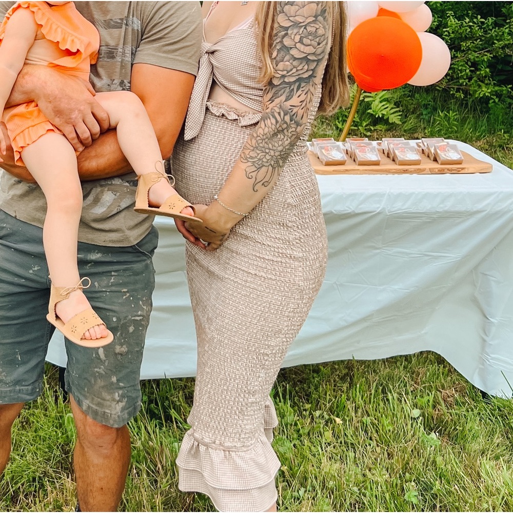 Smocked Tie Midi Dress